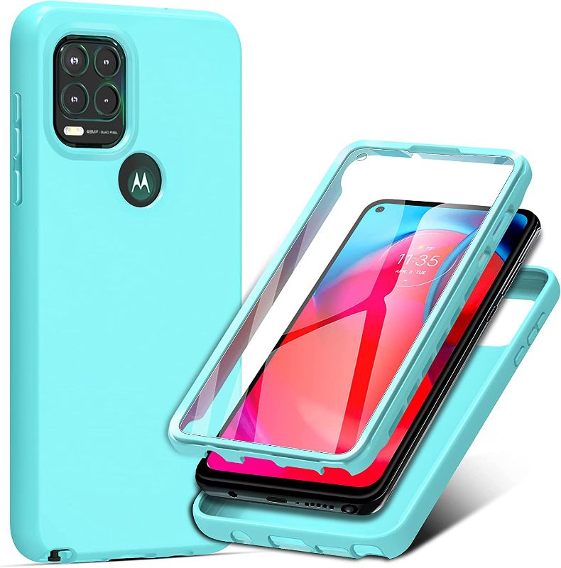 Photo 1 of PULEN for Samsung Galaxy A72 5G Case with Built-in Screen Protector,Rugged PC Front Cover + Soft TPU Non-Slip Back Cover, Shockproof Full-Body Protective Case Cover - Green
