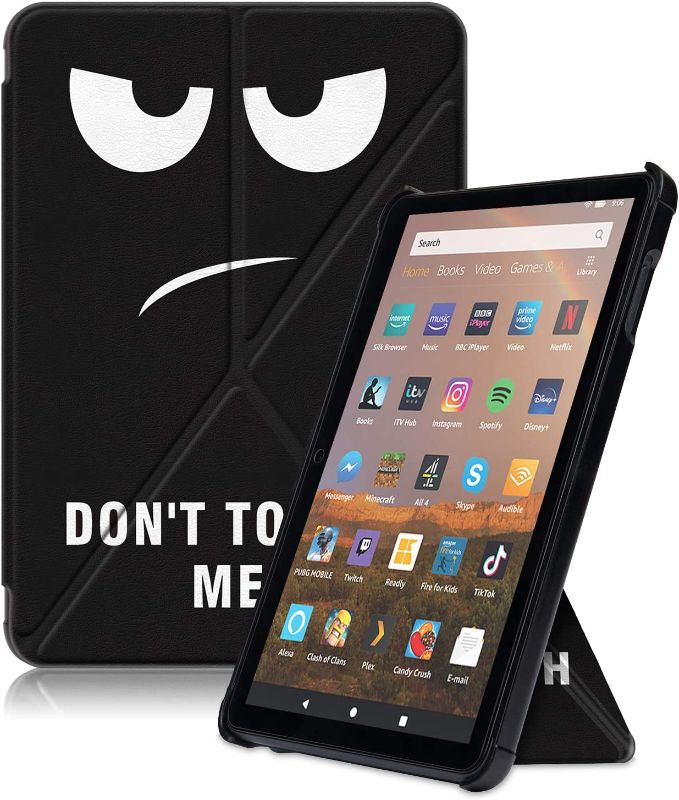 Photo 1 of Ratesell The Thinnest and Lightest Leather Smart Origami Cover Case for All-New Kindle Fire HD 8 Tablet and Fire HD 8 Plus Tablet (10th Generation, 2020 Release) with Auto Wake Sleep Feature
