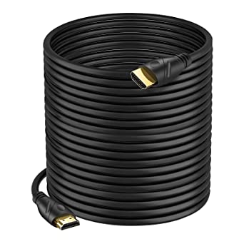 Photo 1 of 4K HDMI Cable - Rommisie 100FT(HDMI 2.0,18Gbps) Ultra High Speed Gold Plated Connectors,Ethernet Audio Return,Video 4K,FullHD1080p 3D Compatible with Xbox Playstation Arc PS3 PS4 PS9 PC HDTV - Black)
