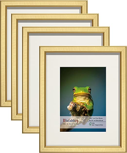 Photo 1 of 4 PACK 5X7 GOLD/MUSTARD PICTURE FRAMES