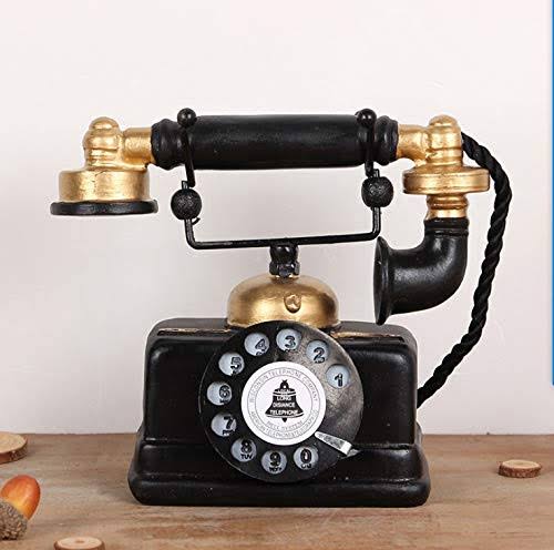 Photo 1 of Large Creative Retro Decorative Phone Model Telephone Wall Decor, Vintage Rotary Telephone Decor Statue Artist Figurine Cafe bar Window Decor Model Desk Decoration (7.48x6.3x3.94)