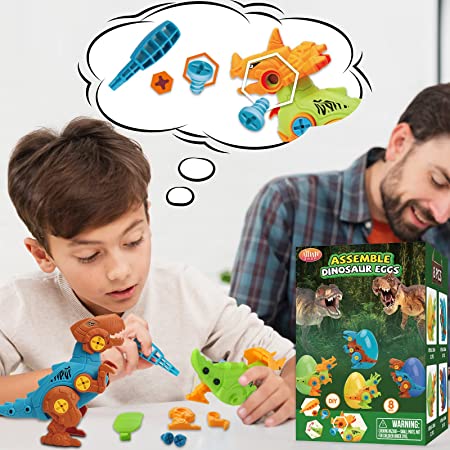 Photo 4 of 8 Pack Take Apart STEM Dinosaur Toys for Kids 3-5 Prefilled Dinosaur Eggs Learning Educational Building Construction Set for Toddlers Boys Girls Age 3 4 5 6 7 8 Year Old Birthday Gifts
