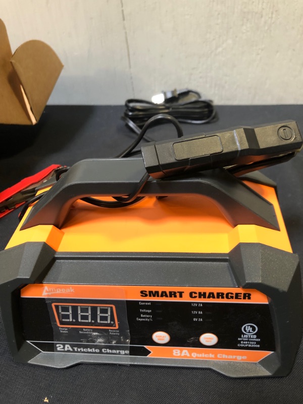 Photo 3 of Ampeak 6V 12V Smart Car Battery Charger and Maintainer 2A 8A Fully Automatic with Cable Clamps
