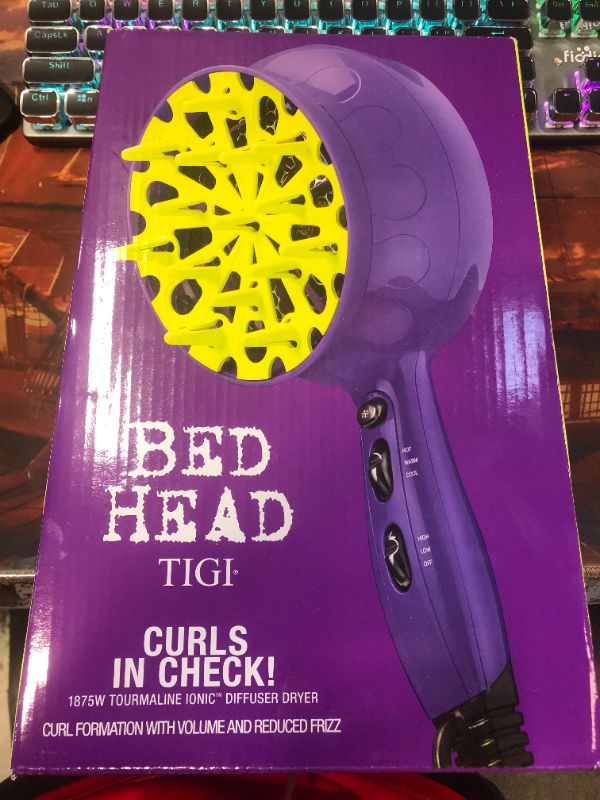 Photo 5 of Bed Head Curls in Check 1875 Watt Diffuser Hair Dryer, Purple -- damaged packaging , factory sealed --