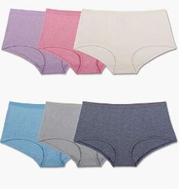 Photo 1 of Fruit of the Loom Women's 6 Pack Beyondsoft Panties , Boy shorts , Size 7 L