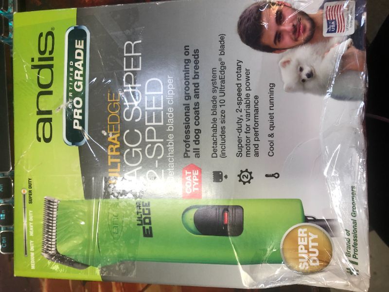 Photo 6 of Andis UltraEdge Super 2-Speed Detachable Blade Clipper, Professional Animal/Dog Grooming, AGC2 -- Packaging slightly damaged --