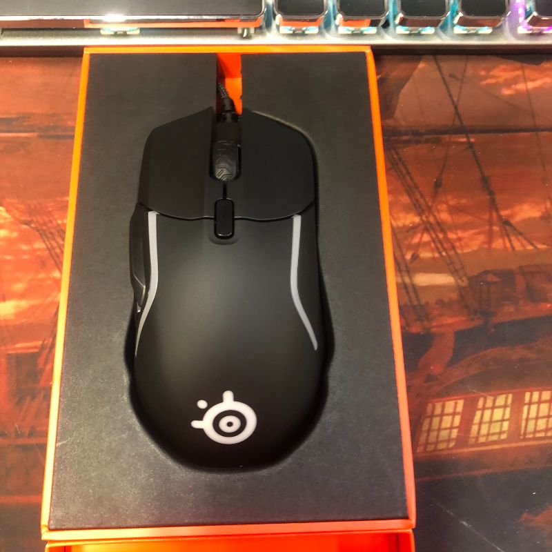 Photo 2 of  SteelSeries Rival 5 Gaming Mouse with PrismSync RGB Lighting and 9 Programmable Buttons – FPS, MOBA, MMO, Battle Royale – 18,000 CPI TrueMove Air Optical Sensor - Black