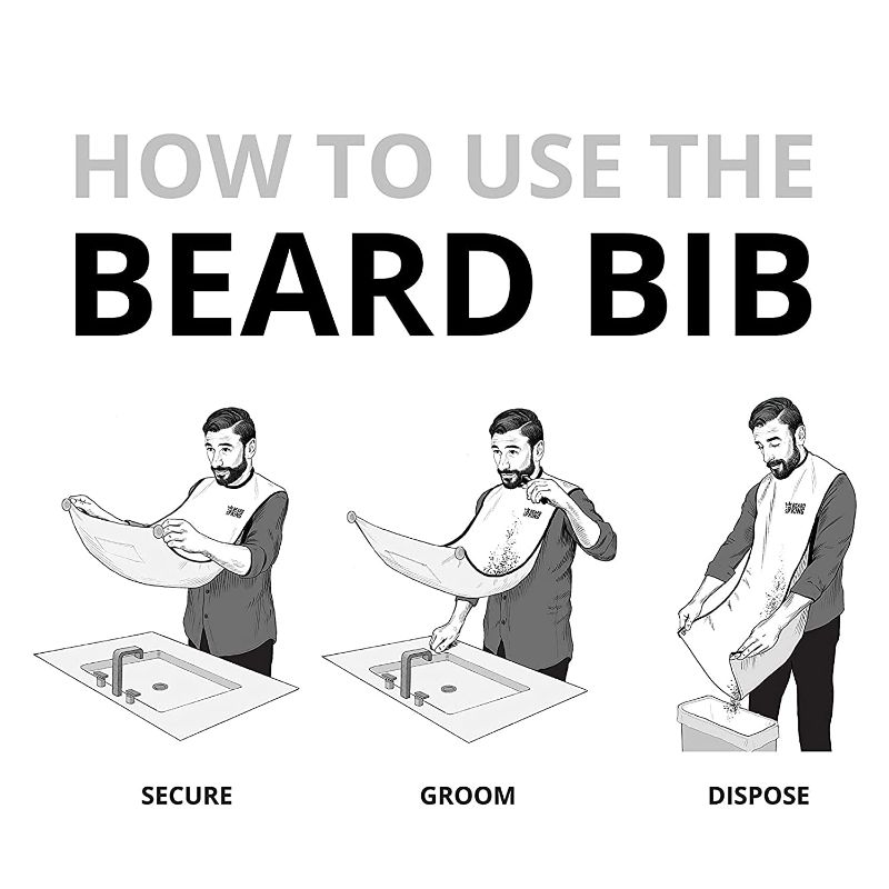 Photo 1 of Beard King Beard Bib Apron for Men - the Original Cape As Seen on Shark Tank, Mens Hair Catcher for Shaving, Trimming - Grooming Accessories & Gifts for Dad or Husband - 1 Size Fits All, WHITE