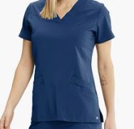 Photo 1 of BARCO ONE Women's Pulse Scrub Top, Sporty V-Neck Medical Top w/ 4-Way Stretch & 5 Pockets