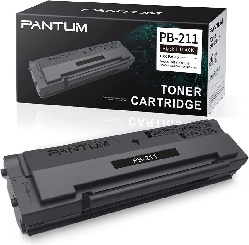 Photo 1 of PANTUM PB-211 Black Toner Cartridge Compatible with Pantum P2200, P2500W, P2502W, M6500NW, M6550NW, M6552NW, M6600NW, M6602NW Series, Yeilds up to 1600 Pages (1)