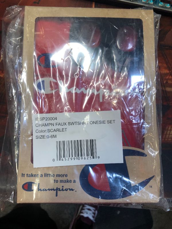 Photo 2 of Champion Infant 3-Piece Box Set Includes Body Suit, bib or hat and Booties  0-6 months -- Packaging Slightly Damaged --