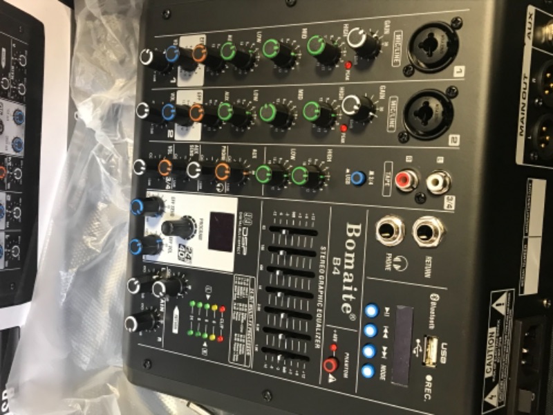 Photo 6 of Bomaite B4 Professional Portable 4 Channel Built in 99 DSP Digital Mini Audio Mixer
