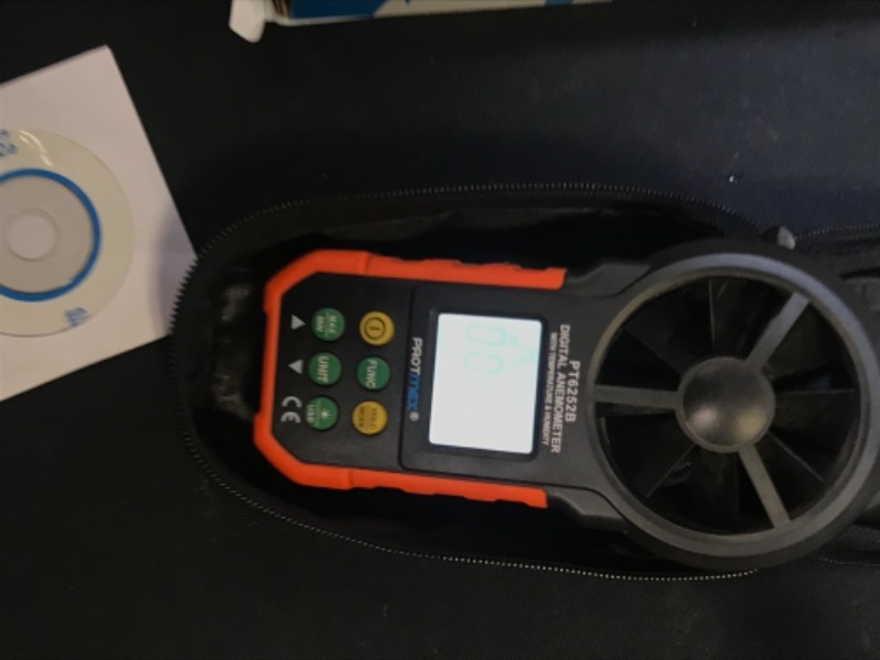 Photo 2 of Protmex Handheld USB Wind Speed Meter Digital Anemometer, Portable LCD Backlight Humidity Temperature Tester Meters, Air Volume Measuring CFM Meter, PT6252B (Battery Included)
