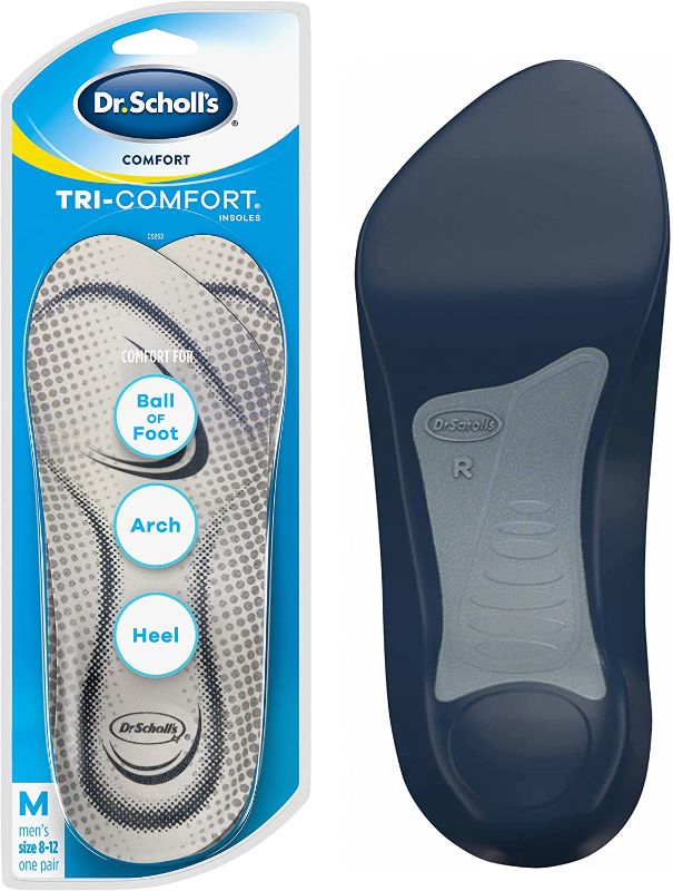 Photo 1 of Dr. Scholl’s TRI-COMFORT Insoles // Comfort for Heel, Arch and Ball of Foot with Targeted Cushioning and Arch Support (for Men's 8-12, also available Women's 6-10) medium 

