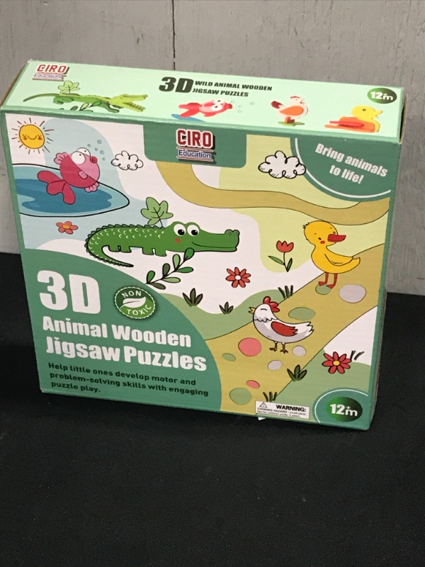 Photo 2 of Buildable Jigsaw Wooden Animal Puzzles Set