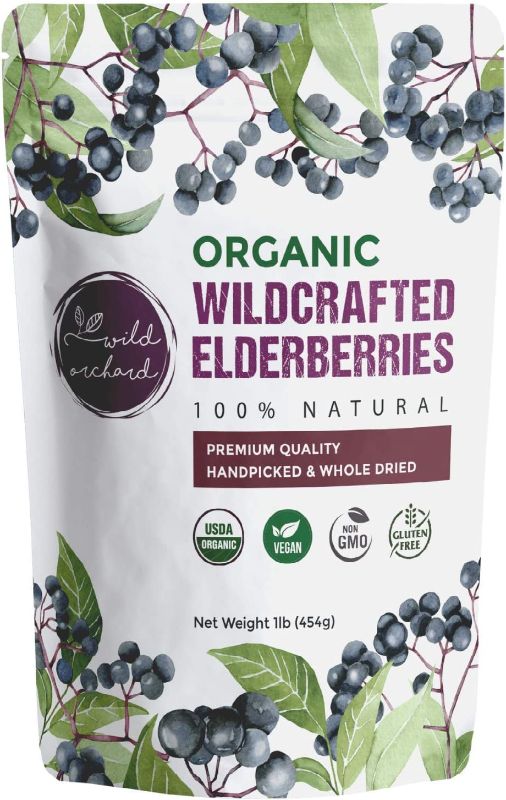 Photo 1 of 100% USDA Certified Organic Whole Dried Elderberries (Sambucus Nigra) | 1lb bag | Premium Quality | European Wildcrafted | Natural Immune Support | Vegan | Non-GMO | Gluten Free | Recyclable Packaging 2 PK BB 10 2022 
