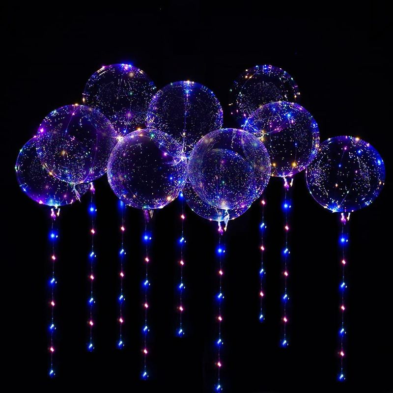 Photo 1 of Clear Led Balloons - 14 Pack LED Light Up Colorful Balloons,  Balloons for Party, Christmas, Wedding, Anniversary, Graduation, Decoration, House Warming, Birthday Party Balloons