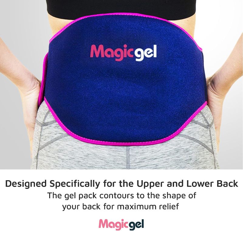 Photo 1 of Back Pain Relief Gel Pack: Hot or Cold Ice Packs for Back Injuries - Reusable (Relief for Lower Lumbar, Sciatic Nerve, Degenerative Disc Disease, Coccyx, Tailbone Pain) by Magic Gel