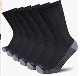 Photo 1 of APTYID Men's Moisture Control Cushioned Crew Work Boot Socks (6 Pairs)