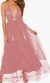 Photo 1 of Floerns Women's Plunging Neck Spaghetti Strap Maxi Cocktail Party Dress (Size XS/2)