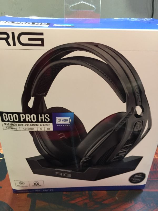 Photo 7 of RIG 800 PRO HS Wireless Gaming Headset and Multi-Function Base Station for Playstation PS4, PS5, PC, USB - 24 Hour Battery --Box Slightly Damaged --