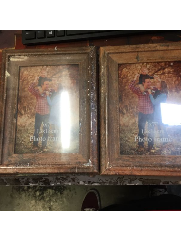 Photo 2 of 2-Pack 5x7 Picture Frames Set Vintage Brown Family Art Rustic Photo Frame for Tabletop Stand or Wall Hanging