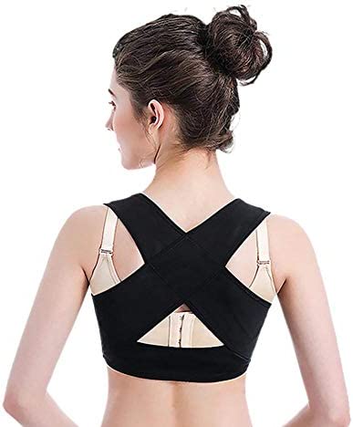 Photo 1 of Chest Breast Support Belt Women Posture Corrector Humpback Correct Posture Corset Bra Posture Shape Corrector(L-Black)