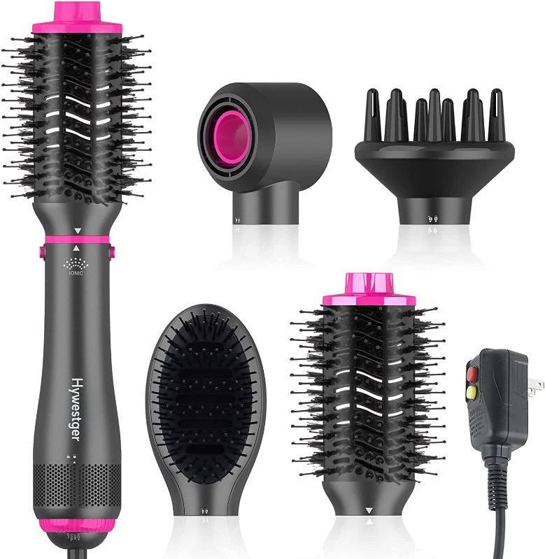 Photo 1 of Blow Dryer Brush, 4 in 1 Blowout Brush,Hair Dryer Brush and Volumizer,Negative Ion Detachable Hair Dryer Styler Hot Air Hair Dryer for Straightening Curling Drying Scalp Massage Styling
