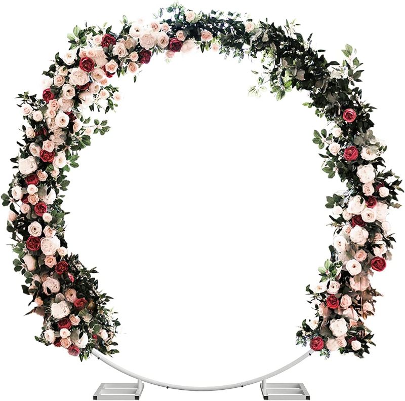 Photo 1 of 6.5FT Tall X 6.5FT Wide Metal Ring Arch for Outdoor Party Backdrop Decoration (with Ground Anchors, Screwdriver, and Instructions)
