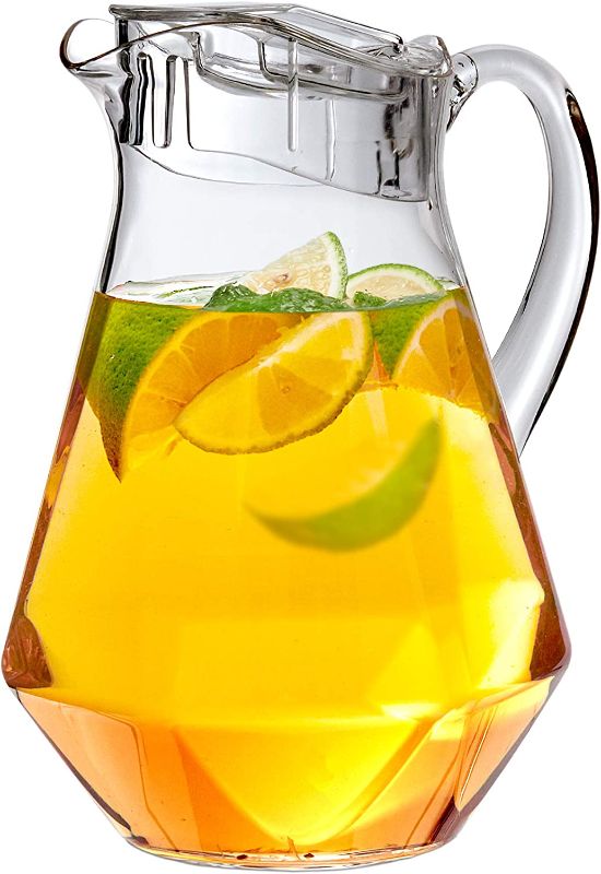 Photo 1 of Amazing Abby - Sparkly - Acrylic Pitcher (68 oz), Clear Plastic Water Pitcher with Lid, Fridge Jug, BPA-Free, Shatter-Proof, Great for Iced Tea, Sangria, Lemonade, Juice, Milk, and More
