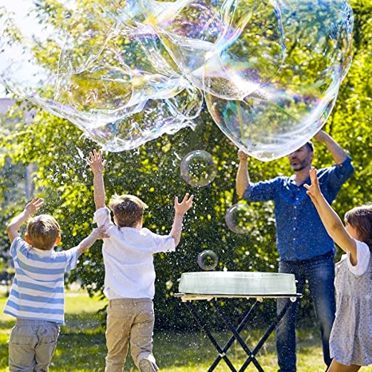 Photo 1 of 15PCS Giant Bubble Wands Kit with Bubble Solution, Big Bubble Maker with Tray, Fun Outdoor Activities Toy Set, Yard Games and Birthday Party Favors for Kids and Adults
