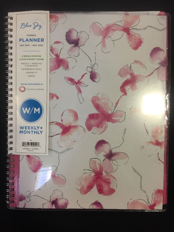 Photo 2 of Blue Sky 2021 Weekly & Monthly Planner, Flexible Cover, Twin-Wire Binding, 8.5" x 11", Orchid (124095)
