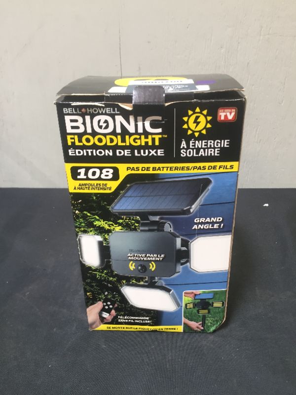 Photo 5 of Bionic Floodlight Deluxe 50% Brighter by Bell+Howell Solar Lights Outdoor Motion Sensor LED Outdoor Lights Swiveling Light 108 High Power LED Bulbs in Adjustable Panels for Garden Patio As Seen On TV
