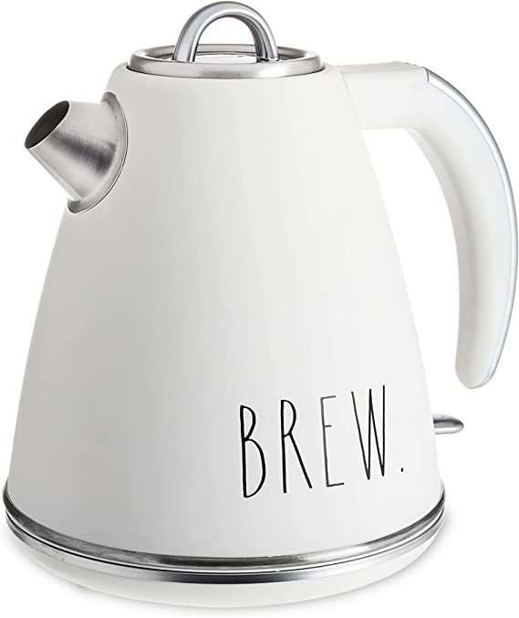 Photo 1 of 
Rae Dunn Electric Water Kettle - Stainless Steel Coffee Maker, 1.5 Liter Tea Kettle, Electric Hot Water Kettle with Automatic Shut Off Boil-Dry Protection, 1500 Watt Boiling Power (Cream)
