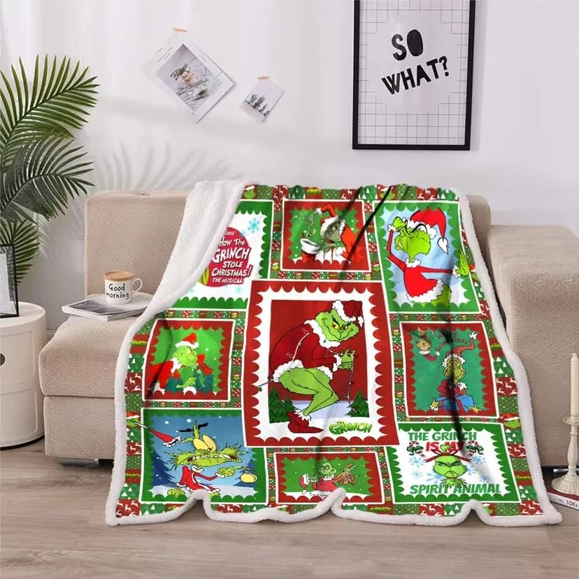 Photo 1 of 3D Christmas Throw Blanket,Cute Thief Soft Blanket Cozy Warm and Hypoallergenic Washable Couch Bed Throws Birthday Gift (9 Grid,50X40'')
