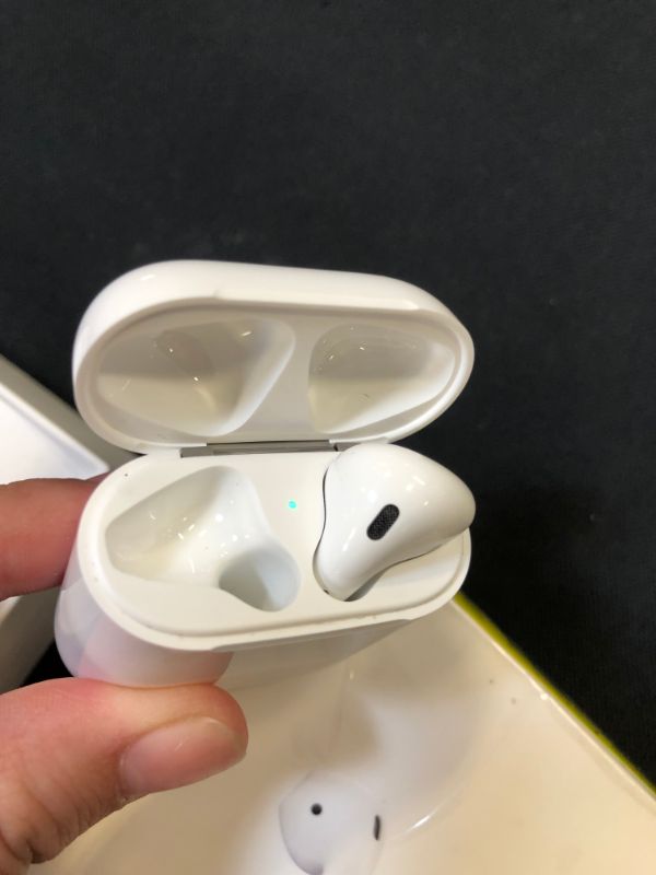 Photo 7 of Apple AirPods (2nd Generation) MV7N2AM/a with Charging Case - Stereo - Wireless - Bluetooth - Earbud - Binaural - in-ear --MISSING LEFT AIRPOD