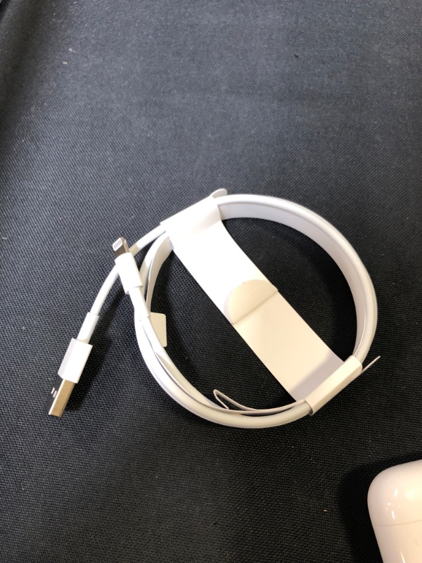 Photo 6 of Apple AirPods (2nd Generation) MV7N2AM/a with Charging Case - Stereo - Wireless - Bluetooth - Earbud - Binaural - in-ear --MISSING LEFT AIRPOD