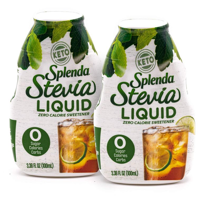 Photo 1 of 
SPLENDA LIQUID Stevia Zero Calorie Sweetener drops, 3.38 Fl Oz Bottle (Stevia, 2 Pack), EXP 10/04/2023