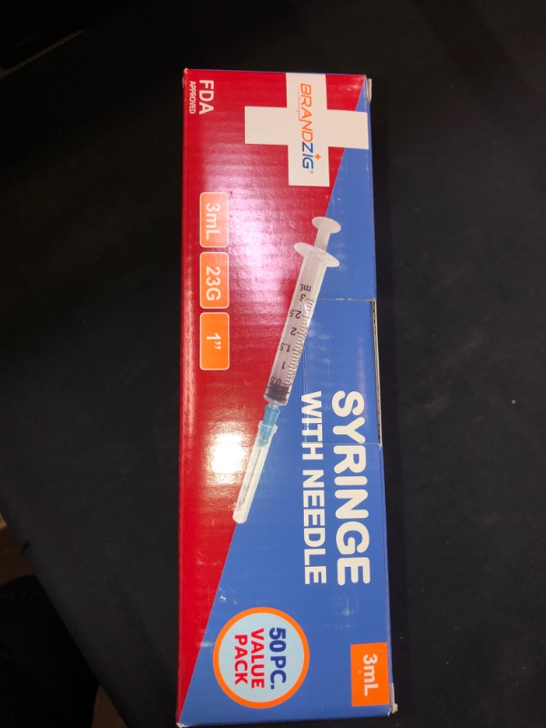 Photo 2 of 3ml Syringe with Needle - 23G, 1" Needle 50-Pack