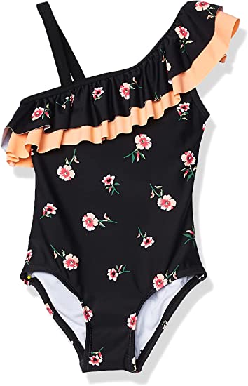 Photo 1 of Kanu Surf Girls' Morgan Floral Ruffle 1-Shoulder 1-Piece Swimsuit. SIZE 14 
