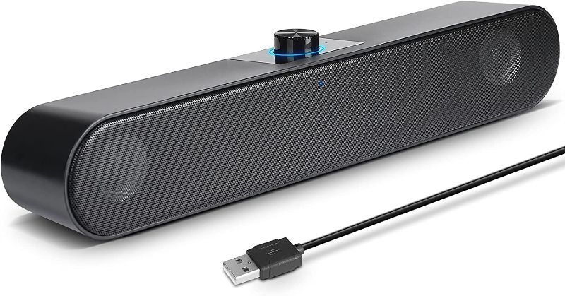 Photo 1 of LENRUE Computer Speakers, USB Powered PC Speakers for Desktop Computer Laptop, with LED Lights, Plug and Play

