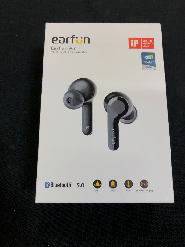 Photo 1 of EarFun® Air True Wireless Earbuds, Bluetooth Earbuds with 4 Mics, Sweatshield™ IPX7 Waterproof with Volume Control, USB-C Fast Charge, in-Ear Headphones with Wireless Charging, Deep Bass, 35H Playtime
