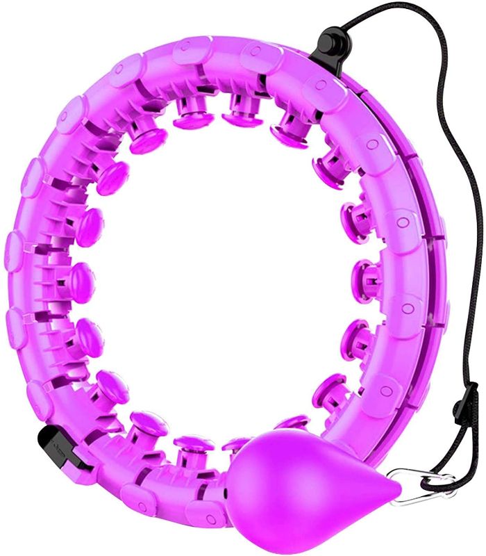 Photo 1 of  Smart Weighted Hula Hoop for Adults and Children,24 Detachable Knots Auto-Spinning Ball Weighted Hula Hoops,2 in 1 Fitness Weight Loss and Massage.(Purple)