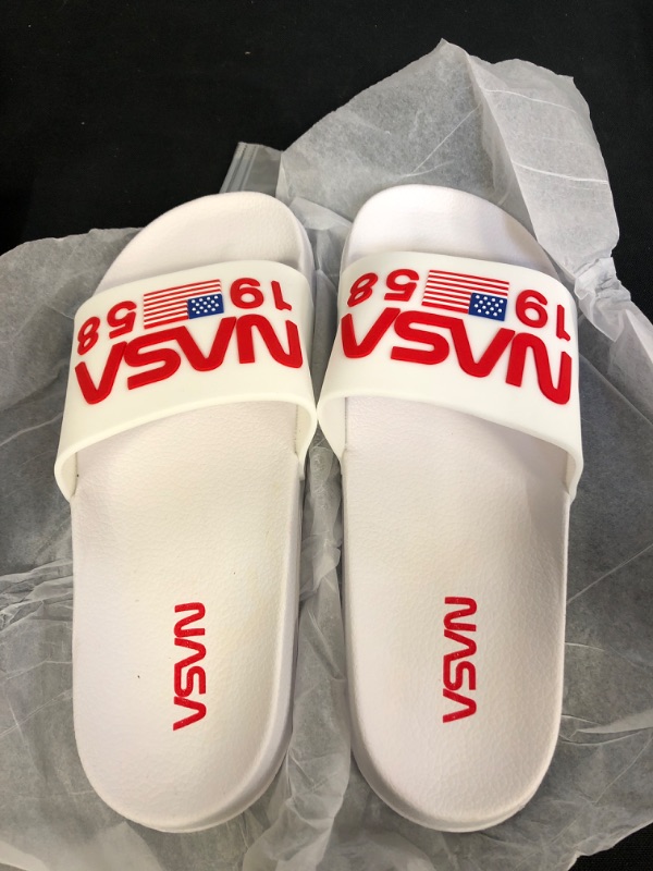 Photo 2 of NASA Slide Sandal Comfort Light weight  Beach Slides, WHITE
, SIZE 9 WOMENS - 7 MENS 