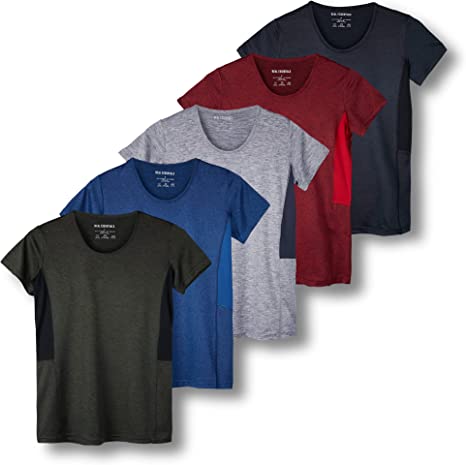 Photo 1 of 5 Pack: Women's Dry Fit Tech Stretch Short-Sleeve Crew Neck Athletic T-Shirt, SIZE 2XL