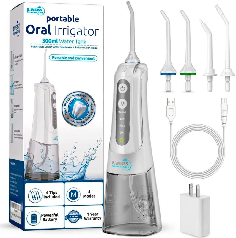 Photo 1 of Cordless Water Flosser for Teeth Cleaning-6 Months Home Trial- 4 Pressure Modes- Rechargeable & Waterproof- Oral irrigator with a Powerful Battery for Home&Travel
