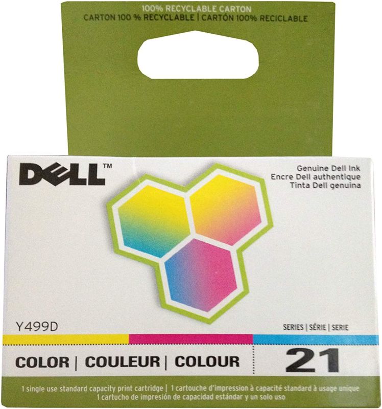 Photo 1 of Dell Y499D 21 Standard Capacity Color Ink Cartridge for V313w/V515w/P513w/V715w/P713w
