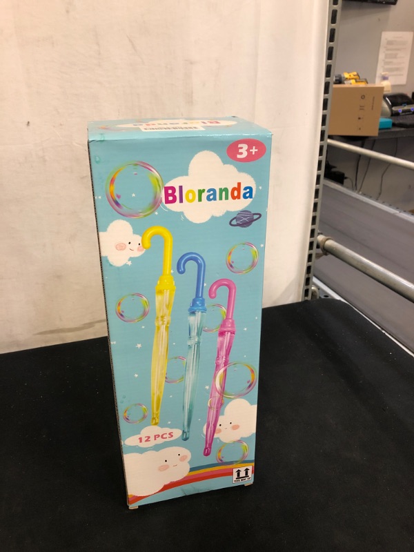 Photo 2 of Bloranda 12 Pack 15'' Bubble Wands Bulk - Large Bubble Wand | Umbrella Big Bubble Wand 3 Colors Bubble Wand Party Favors Summer Toys Outdoor Play Toys Birthday Party
