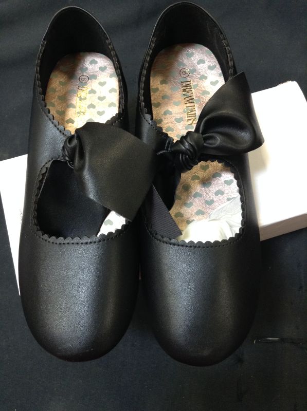 Photo 2 of Dream Pairs Girls Kid Slip on Flats Dress Shoes Strap Mary Jane Shoes Flat Shoes Angie-5 Black Size 6
