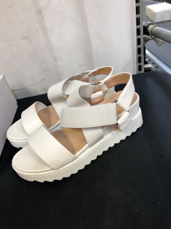 Photo 4 of DREAM PAIRS Women’s Open Toe Ankle Strap Platform Wedge Sandals CHARLIE-5 WHITE Size 8
, SIZE 8 